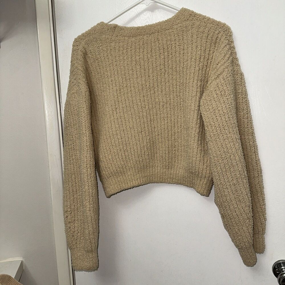 No Boundaries Camel Colored Super Soft Cardigan W Sparkly Buttons Size M (7-9) - Picture 3 of 3